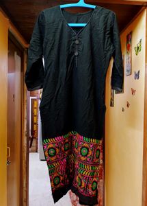 L Size Black Embroidery Kurti