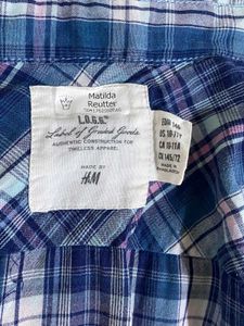 Blue Plaid Short Sleeve Button-Up Shirt