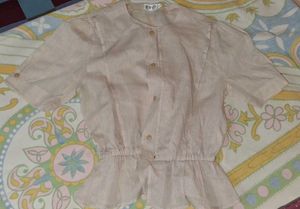 Linen Blend Puff Sleeve Top