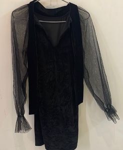 Black Velvet Mini Dress
