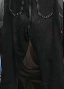 Black Asymmetrical Waist Jeans