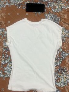 Cream Cap Sleeve T-Shirt
