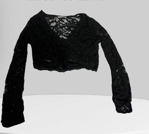 Black Lace Long Sleeve Top