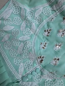 Mint Green Chikankari Gown