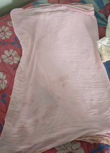 Light Pink Dupatta with Gold Border