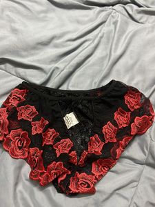 Black Lace Rose Briefs