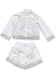 Chic White Lace Detail Co-ord Set