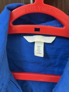 Electric Blue Button-Up Shirt