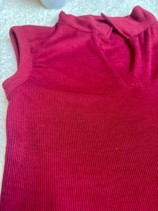 Burgundy Sleeveless Top