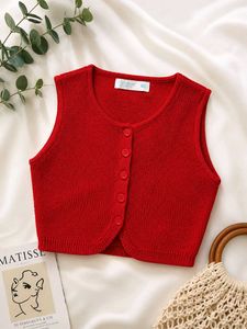 Primark Red Crochet Knit Top | Imported | Made in