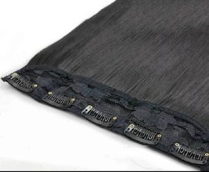 Clip-in Black Straight Hair Extensions