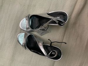 ZARA Silver Slingback Heels