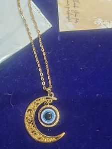Crescent Moon Evil Eye Necklace