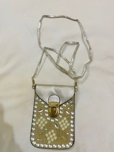 Embellished Mobile Pouch Sling Bag
