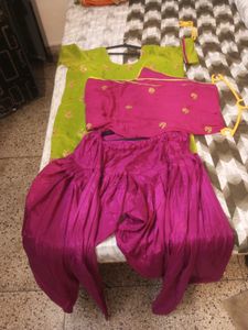 Green Magenta Combination Ethnic Kurta pajama dupa