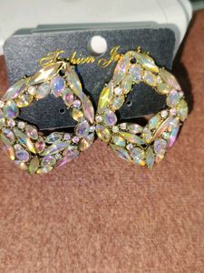 Sparkling Geometric Statement Earrings