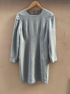 Elegant Light Blue Long Sleeve Dress