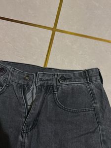Grey Wide-Leg Jeans