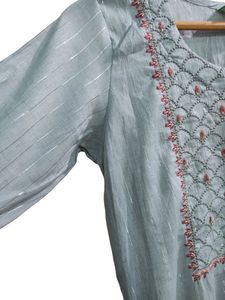 Grey Embroidery Kurti