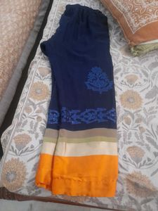 Stylish Blue Kurta with Orange Border and lining