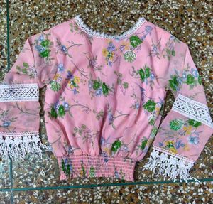 Floral Pink Crop Top