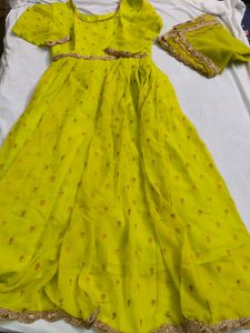 Stunning Lime Green Anarkali Gown