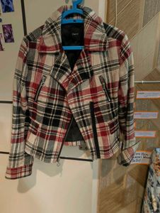 Trendy Plaid Moto Jacket