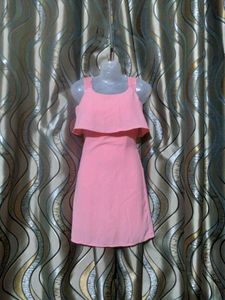 Cold Shoulder Pink Mini Dress