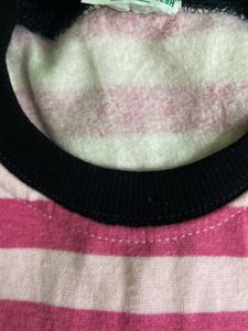 Brand New Pink N White Striped 2 To 4 Yrs Kid Tee