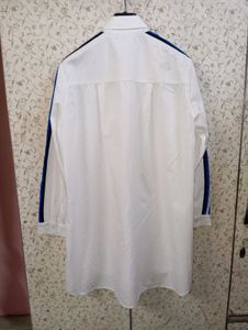 PRIMARK Stylish White Tunic Top with Blue Stripes