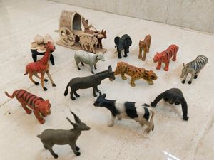 14 Pieces Jungle Annimals,  Bullock Cart,Tea Set