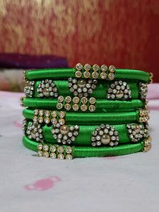 Green Silk Thread Bangles