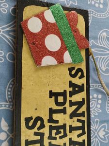Vintage Santa Please Stop Here Christmas Sign