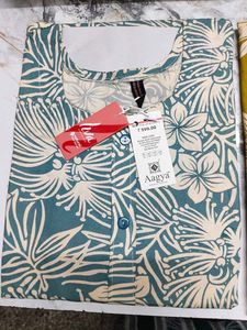 Floral Print Button-Down kurti