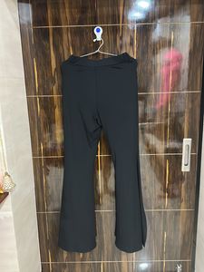 Black Flared Slit Pants