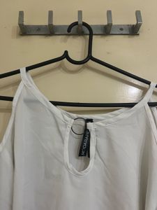 Elegant White Cold Shoulder Top