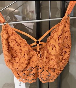 Orange Lace Bra &amp; Panty Set