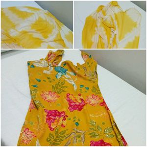 Yellow Floral Kurta Set with Dupatta