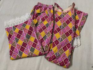 Pink Ethnic Kurta Set with Palazzo