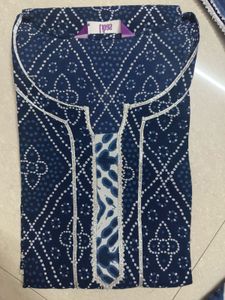Blue Bandhani Kurta Set