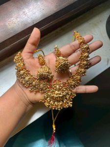 Beautiful Temple Jewellery Set - Necklace with Mat