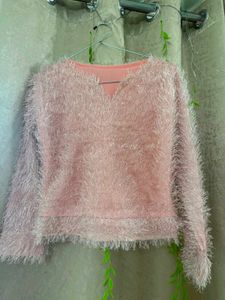 Cozy Pink Fuzzy Sweater