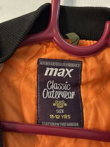 MAX Olive Green Bomber Jacket size 11-12 yr