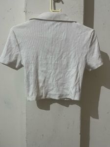 Zara Rubbed Polo Shirt Tagged Size S