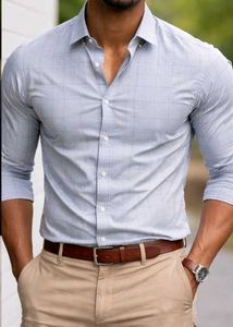 Men's Checkered Button-Down Shirt can be worn from