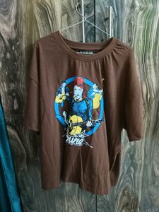 Brown Graphic Print T-Shirt from shein