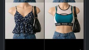 Floral Tank Top & Pink Sports Bra Set