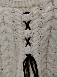 cream cable Knit lace sweater