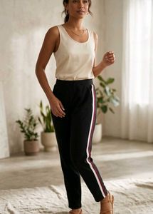 Stylish Black Pants with Side Stripe