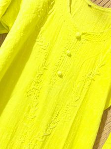 Lime Green Embroidered Kurti